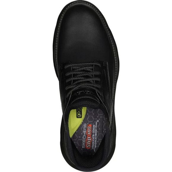 Skechers Mens Garza - Gervin Leather Oxford Shoes / Black - Picture 5 of 6